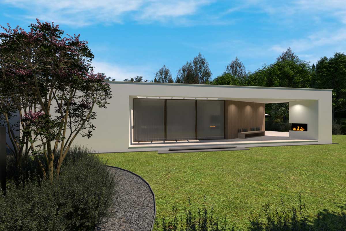 Moderne-witte-villa_Huizen_04 Ontwerp voor een nieuwbouwwoning in Huizen door Architect uit Amsterdam Maxim Winkelaar.