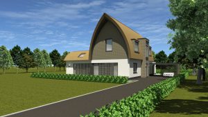 Nieuwbouw ontwerp voor vrijstaande woning in Kortenhoef aan de Loosdrechtse plassen door architect amsterdam Maxim Winkelaar