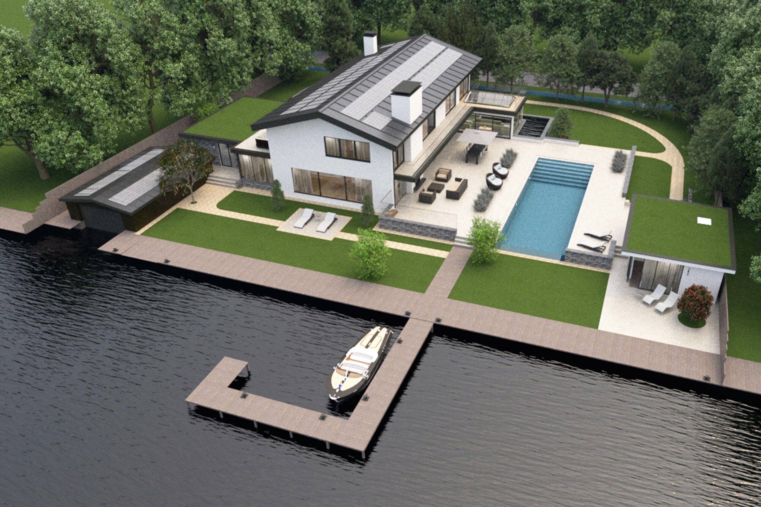 Ontwerp luxe villa in Vinkeveen door Maxim Winkelaar