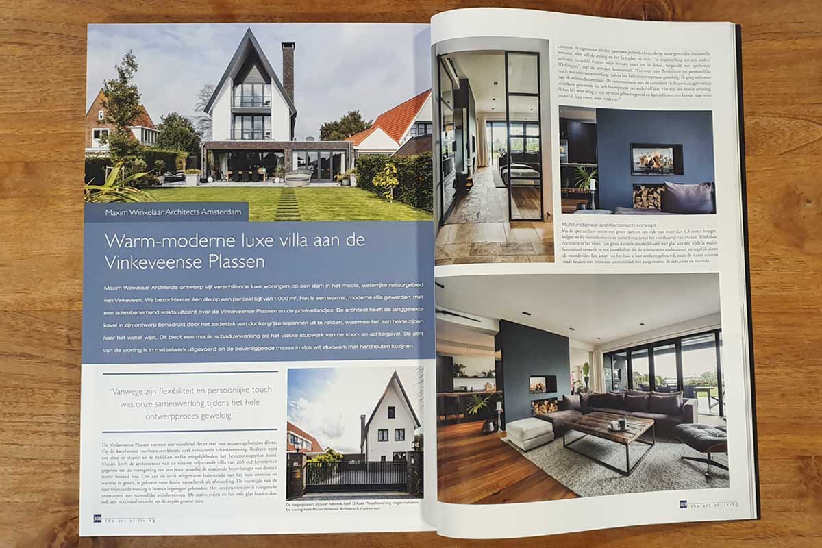 20191206-Publicatie-Art of Living Nieuwbouwvilla in Vinkeveen aan de Vinkeveense Plassen ontwerp door Architect Maxim Winkelaar uit Amsterdam is gepubliceerd in het magazine The Art of Living.