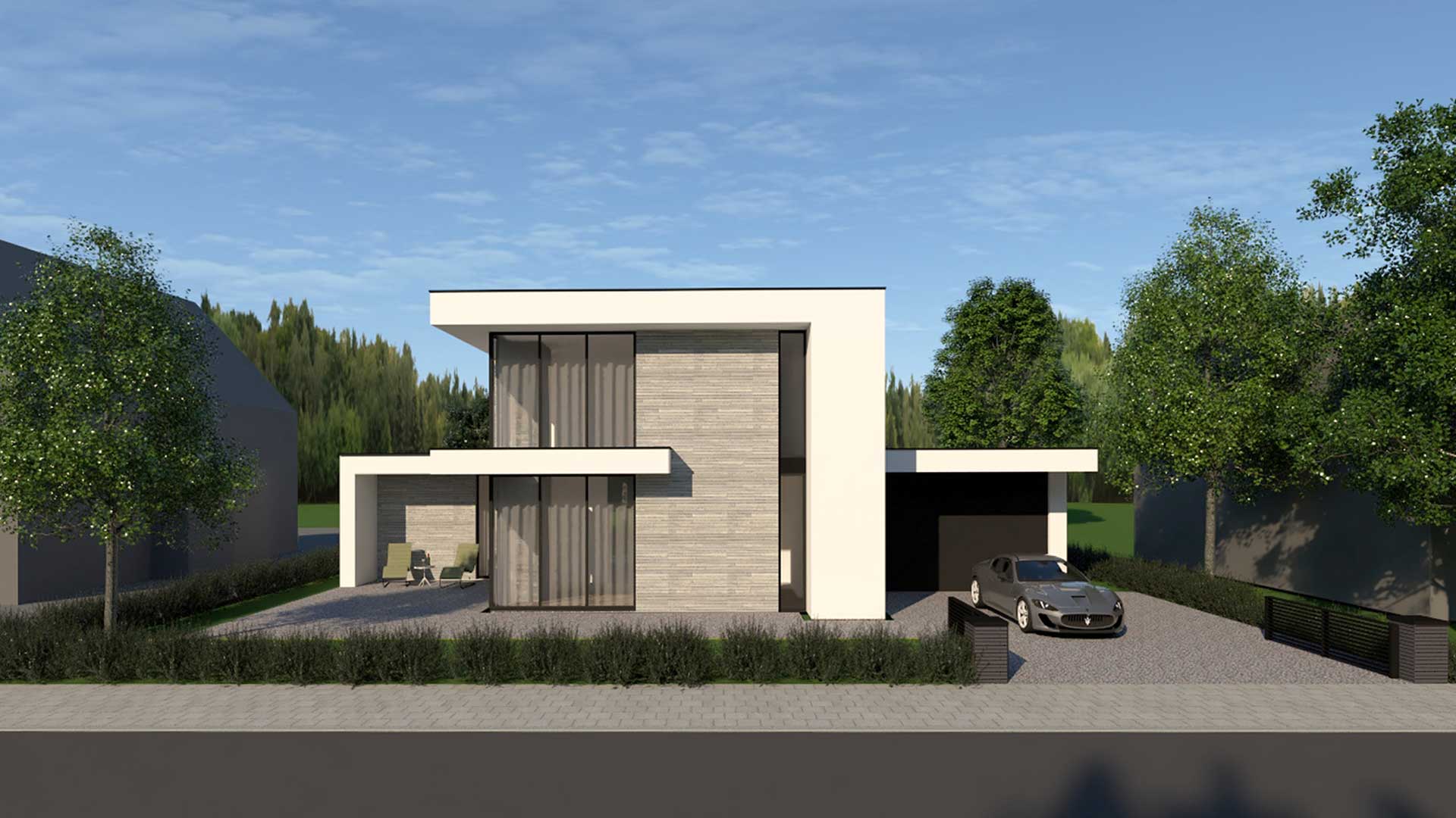 Ontwerp voor duurzame BENG villa op vrije kavel nieuwbouwwijk Zestienhoeven te Rotterdam door architect Maxim Winkelaar.